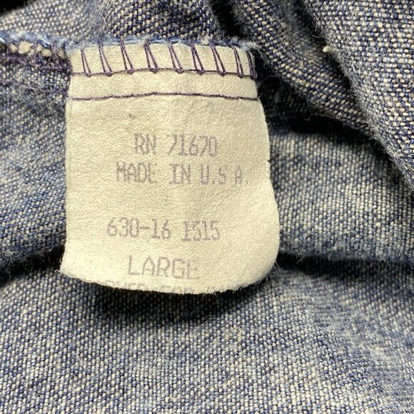 Vtg DREAMS Women Denim Jumpsuit Sz L Blue 80s 90s Snap Front 3/4 Sleeve 92-2 - Picture 11 of 13